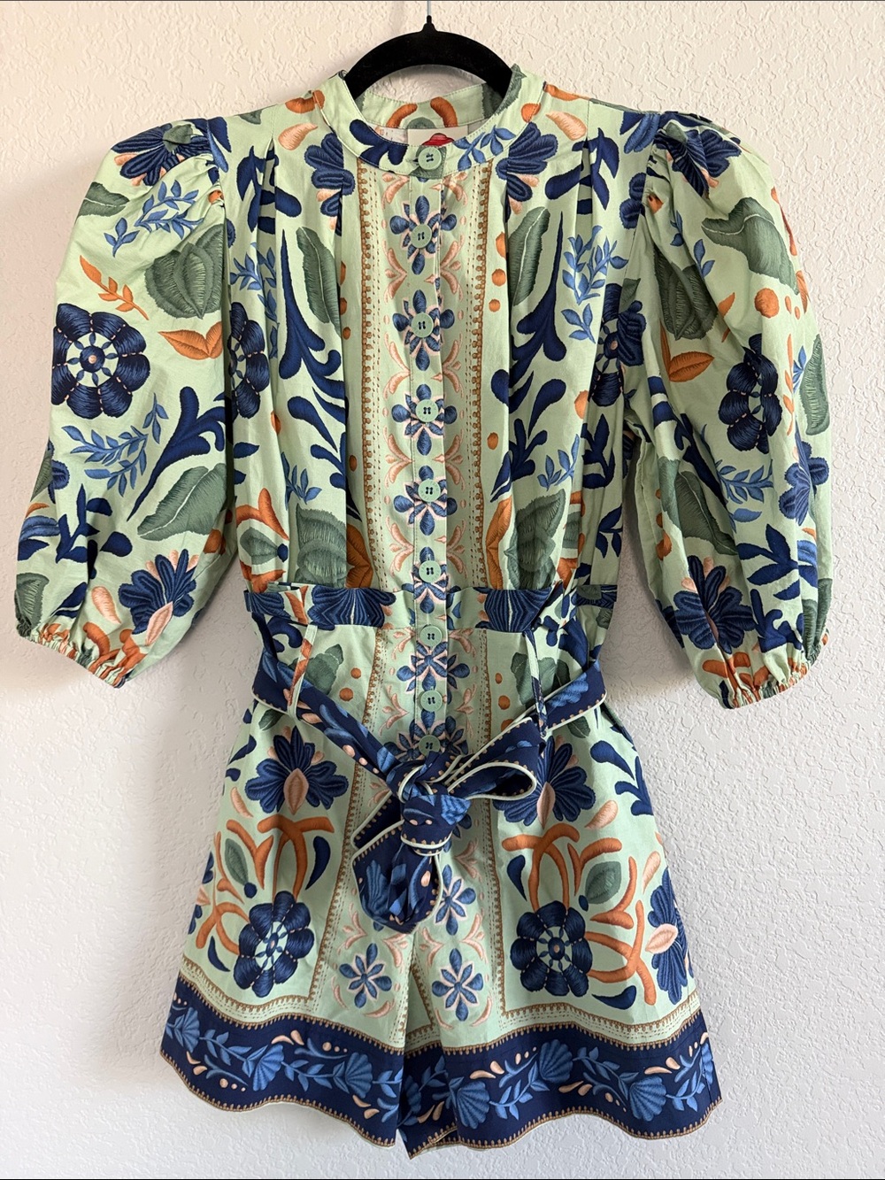 New FARM Rio Ocean Tapestry Romper. Size XS - Picture 5 of 14